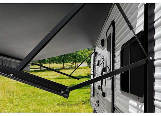 Velarium VP6811 Velarium 68" Black 12V Power/Idler Arm Set - Robust Extruded Arms with 12V Powered Operation, Adjustable Pitch, Durable Design Reliable Performance, Ideal RV Awnings and Outdoor Use