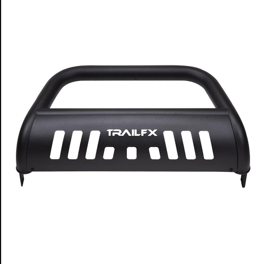 TRAILFX B0045T TrailFX Bull Bar Fits 2024-2025 Toyota Tacoma 3-Inch Diameter Titanium Black Powder Coated Steel with Skid Plate Optional Lighting Mounts Bolt On Installation TrailFX B0045T