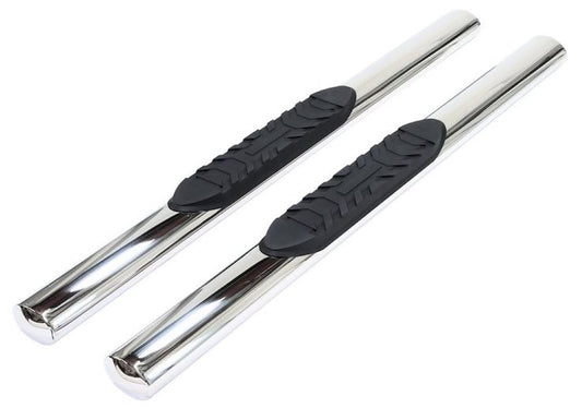 TRAILFX A1551S TrailFX Nerf Bars for Chevrolet Silverado 1500 Standard Cab 2020-2021 Polished Stainless Steel 4 Inch Oval Straight Side Steps with Step Pads Rocker Panel Mount Running Boards Trailfx A1551S
