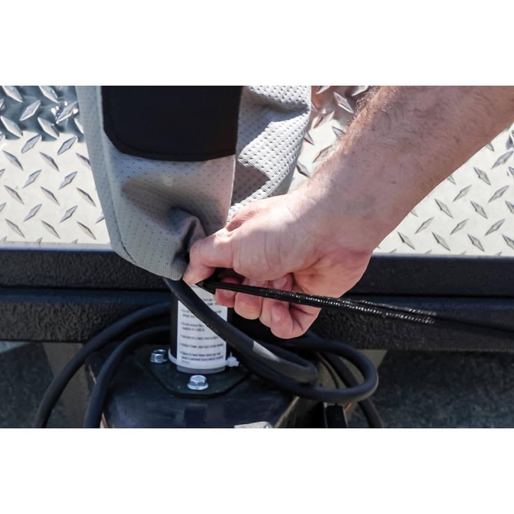 CAMCO 48356 Camco EAZ-Lift Electric Tongue Jack Head Cover - Features 3 Layers of Water-Resilient Breathable Material & Adjustable Drawstring Closure - Measures 18” (H) x 7.5” (W) x 8.5” (L) (48356)