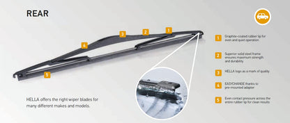 Hella 9XW398114011T OE Quality 11 Inch All Seasons Streak-Free