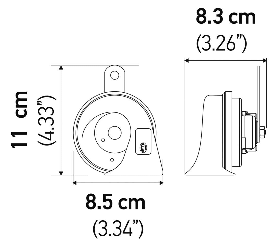 HELLA 007424801 HELLA 007424801 Twin Trumpet High/Low Tone 12V Horn Kit with Bracket, Red