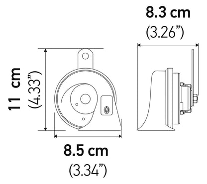 HELLA 007424801 HELLA 007424801 Twin Trumpet High/Low Tone 12V Horn Kit with Bracket, Red