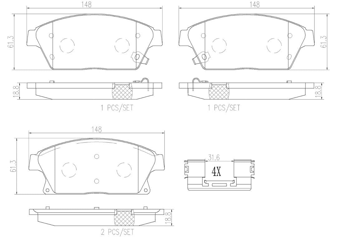 BREMBO P59077N Brembo P59077N Premium Ceramic Front Disc Brake Pad Set BUICK (SGM)/CADILLAC/CHEVROLET/CHEVROLET (SGM)/HOLDEN/OPEL/VAUXHALL OE# 1605178