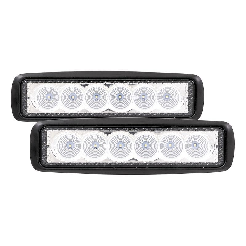 TRAILFX 6SRUTLF2 TrailFX 6SRUTLF2 Work Lights Oval LED Utility Lights 6 Inch Set of 2 18W Flood Beam 2520 Raw Lumens Black Aluminum IP67 IP69K Pedestal Mount with Harness Switch and Installation Hardware