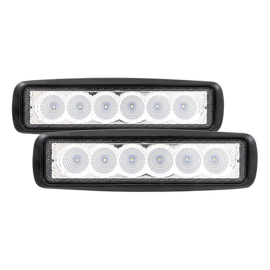 TRAILFX 6SRUTLF2 TrailFX 6SRUTLF2 Work Lights Oval LED Utility Lights 6 Inch Set of 2 18W Flood Beam 2520 Raw Lumens Black Aluminum IP67 IP69K Pedestal Mount with Harness Switch and Installation Hardware