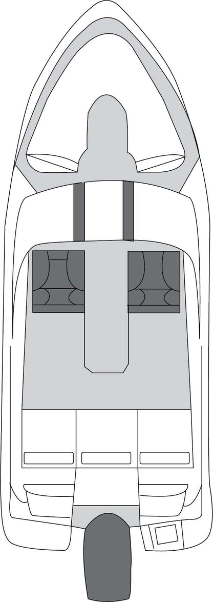 CARVER 79010 CSR 78010 Flex-Fit Cover for V-Hull Runabouts - 22' to 23', Haze Gray
