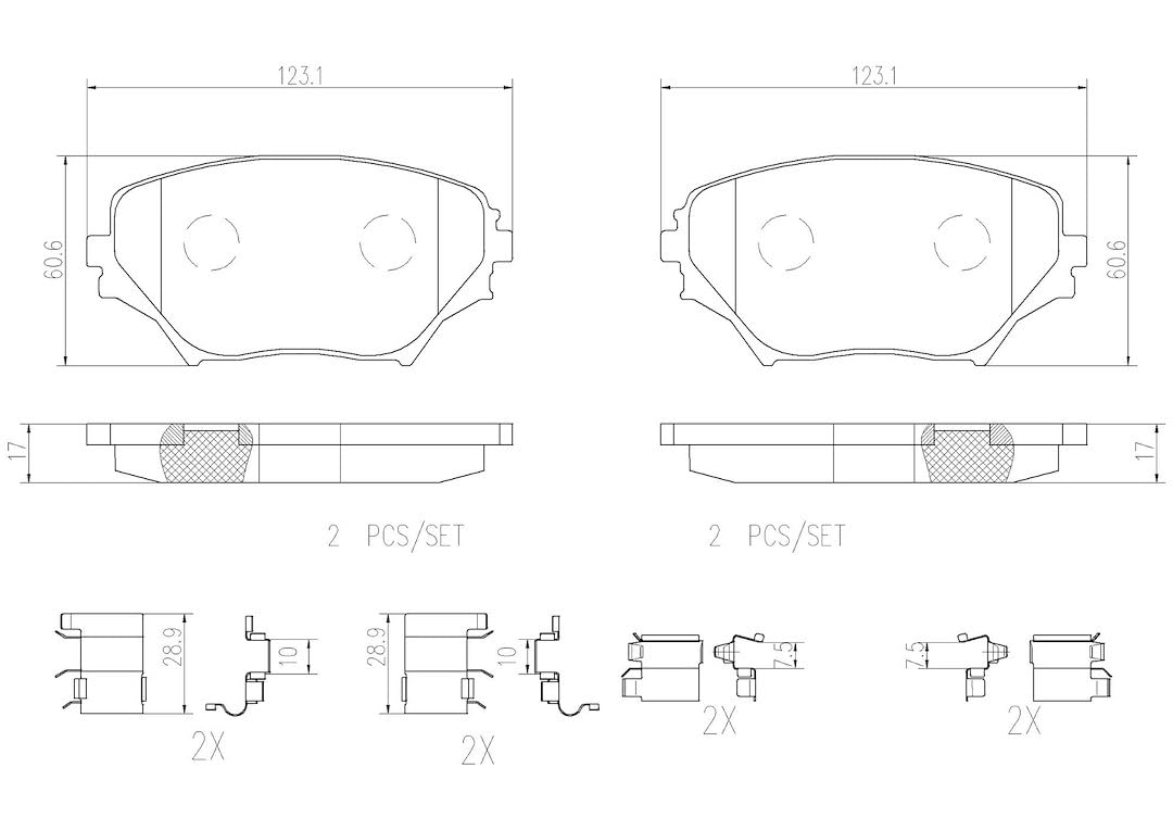 BREMBO P83055N Brembo P83055N Premium Ceramic Front Disc Brake Pad Set TOYOTA OE# 04465YZZCS