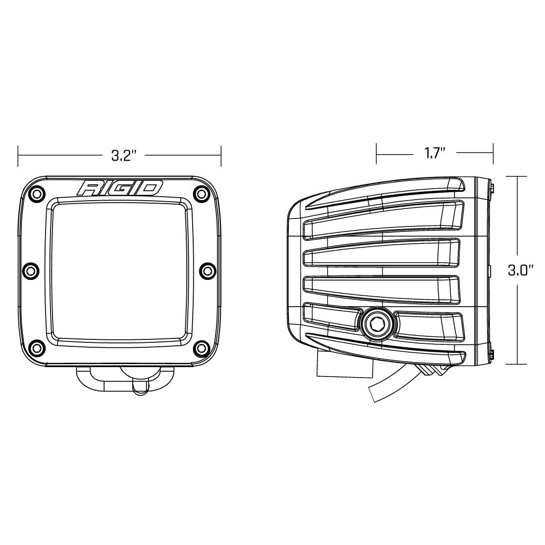 Rigid Industries 50482 RIGID INDUSTRIES D-Series PRO LED Fog Light Pods SAE Yellow Selective/White, Street Legal, Pair