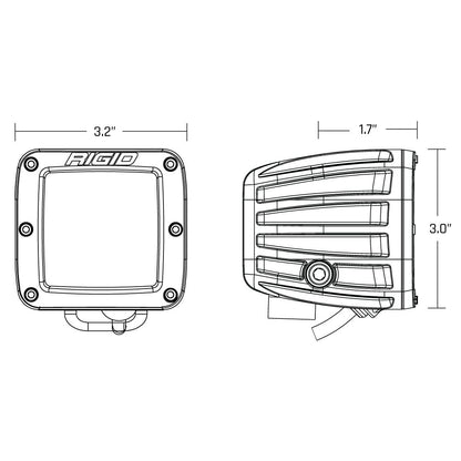 Rigid Industries 50482 RIGID INDUSTRIES D-Series PRO LED Fog Light Pods SAE Yellow Selective/White, Street Legal, Pair