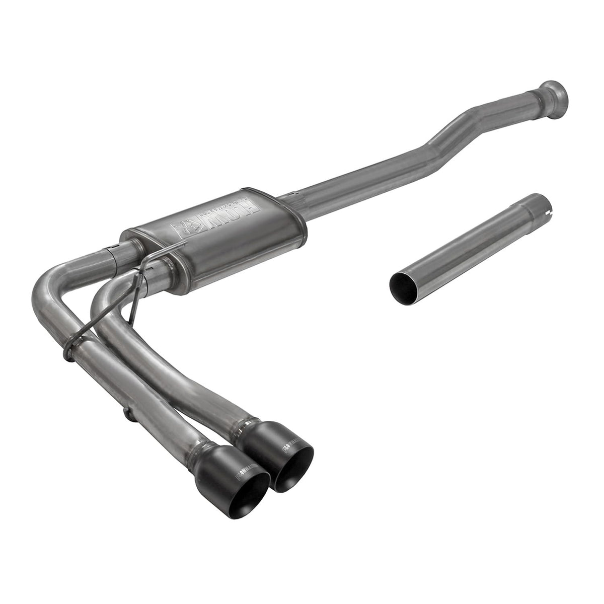 FLOWMASTER 718116 Flowmaster 718116 FlowFX Cat-Back Exhaust Kit 3 to 2.5 Inch Dual Same Side Exit 409 Stainless Steel 4 Inch Black Ceramic Coat 304 Stainless Steel Tips Compatible with 2020-2024 Ford F-150 2.7 3.5 5.0L