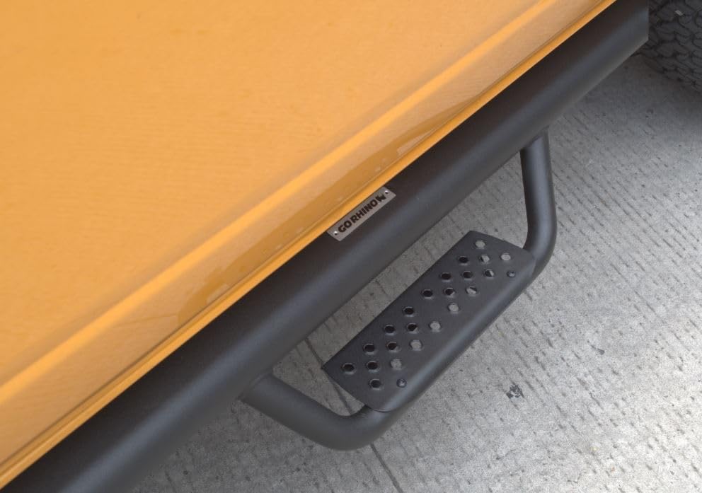 GO RHINO D224131T RealTruck Dominator Xtreme D2 Sidestep & Brackets | Mild Steel, Textured Black | D224131T | Fits 2021-2026 Ford Bronco 2-Door (Excludes Bronco Sport)