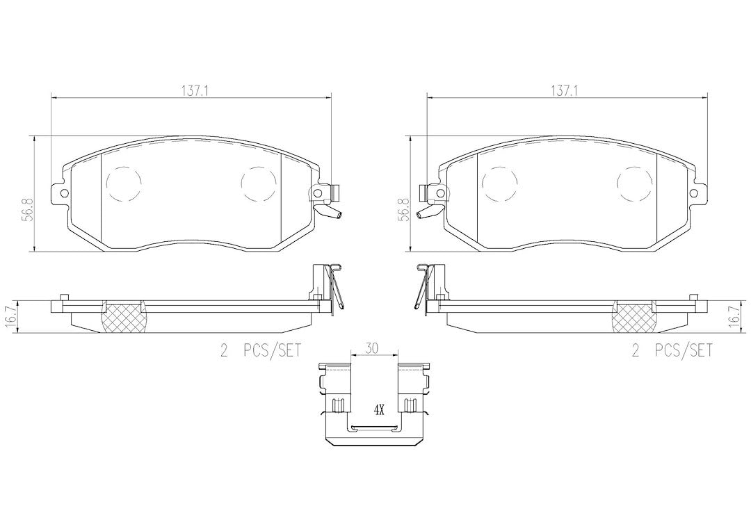 BREMBO P78021N Brembo P78021N Premium Ceramic Front Disc Brake Pad Set SUBARU/TOYOTA OE# 26296SC010