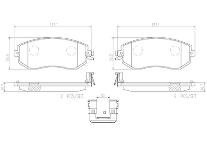 BREMBO P78021N Brembo P78021N Premium Ceramic Front Disc Brake Pad Set SUBARU/TOYOTA OE# 26296SC010