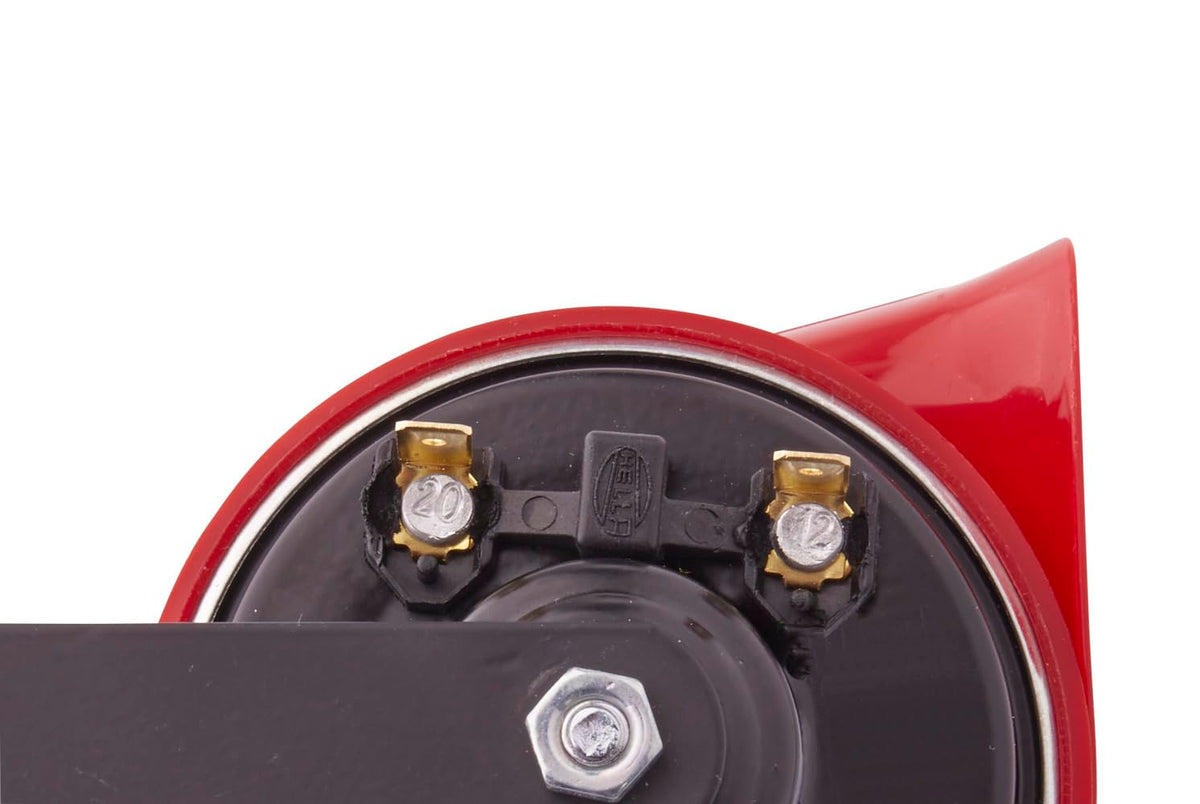 HELLA 007424801 HELLA 007424801 Twin Trumpet High/Low Tone 12V Horn Kit with Bracket, Red