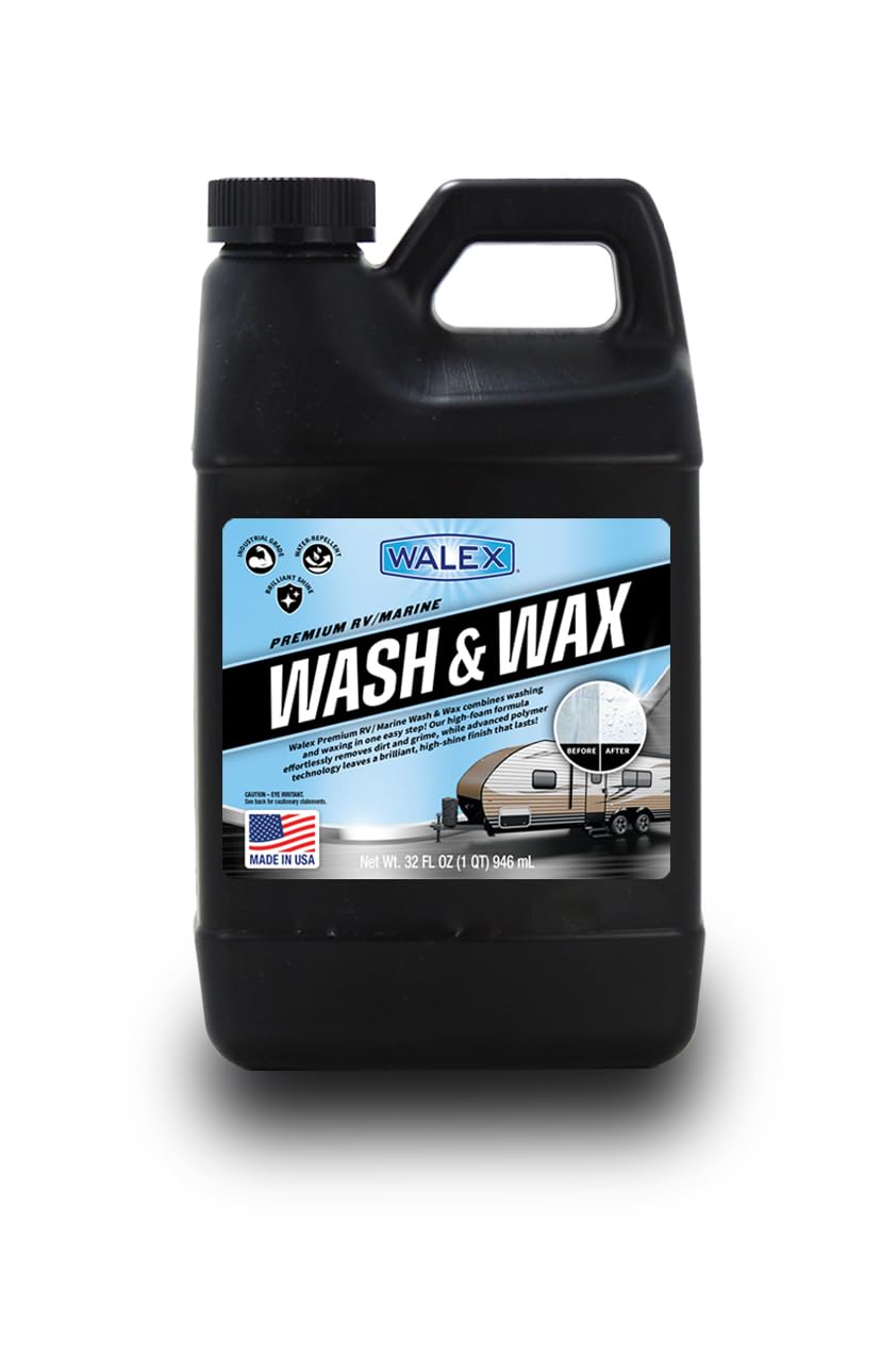 WALEX WALWW32 Walex Premium Wash & Wax - All-in-One High Foaming Formula - Cleans, Protects, and Adds brilliant shine to RV/Marine/Trailer/Auto surfaces - Cherry Fragrance, 32oz