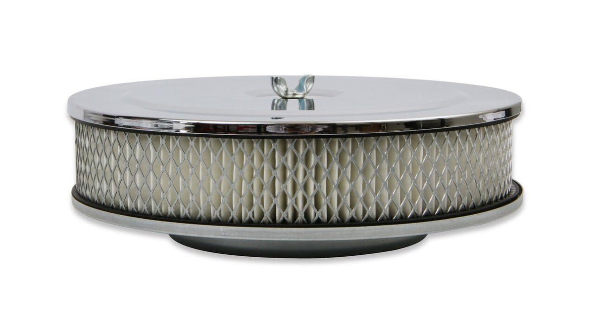MR GASKET 1487 Mr. Gasket 1487 Air Cleaner - 9 Inch Diameter x 2-3/4 Inch Tall - Chrome