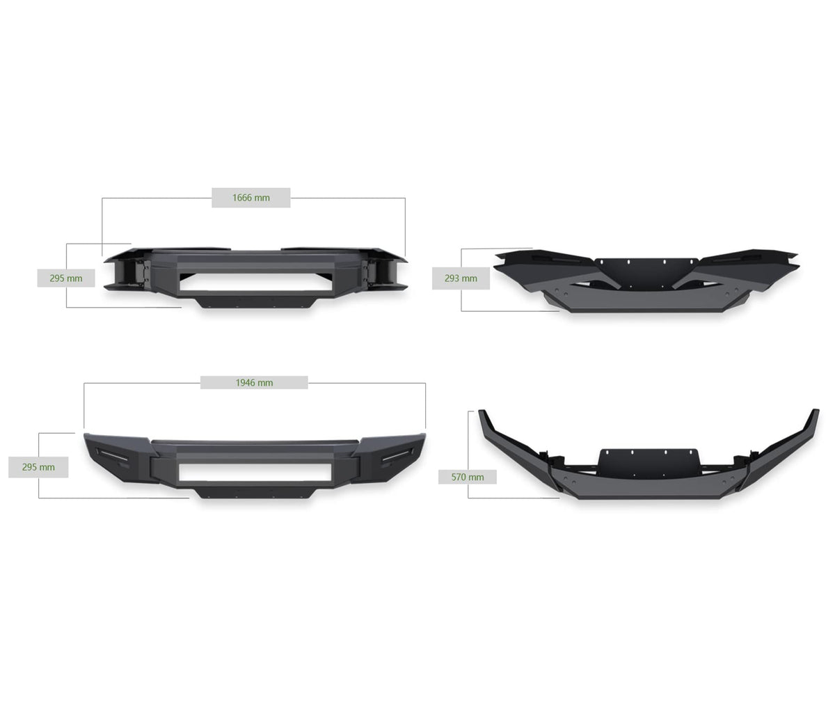 Black Horse Off Road AFB-TA21-BU Black Horse Off Road Armour II HD Modular Front Bumper-Bumper-AFB-TA21-BU