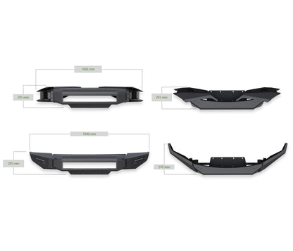Black Horse Off Road AFB-TA21-BU Black Horse Off Road Armour II HD Modular Front Bumper-Bumper-AFB-TA21-BU