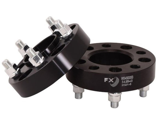 TRAILFX W545005HC Trailfx Wheel Spacer W545005HC, 5 x 4.50 Inch Bolt Pattern, 1.25 Inch Thickness, Wheel Stud Mount, 71.50 Millimeter Hub Size, Black, Aluminum, Set of 2, 10 Set of Bolts and Nuts, Hub Centric