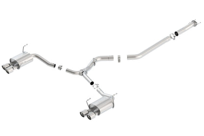 BORLA 140595 BORLA 140595 Cat-Back Perf. Exhaust Sys. for 2015-2021 Subaru Impreza WRX & WRX STI 2.0L/ 2.5L 4 Cyl. T-304 SS S-TypeDual Split Rear Exit Dual 3.5" Round Polished T-304 Stainless Tips Each Side