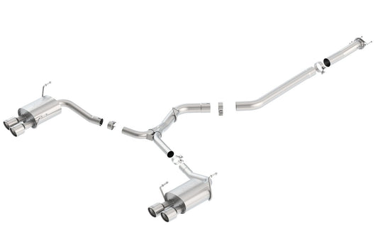BORLA 140595 BORLA 140595 Cat-Back Perf. Exhaust Sys. for 2015-2021 Subaru Impreza WRX & WRX STI 2.0L/ 2.5L 4 Cyl. T-304 SS S-TypeDual Split Rear Exit Dual 3.5" Round Polished T-304 Stainless Tips Each Side