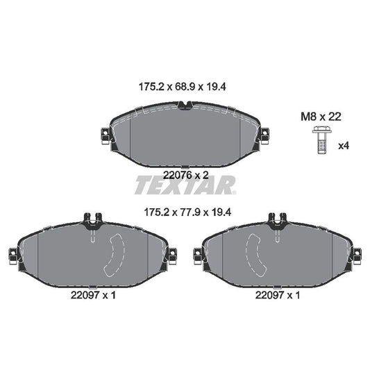 TEXTAR 2207601 Textar 2207601 BRAKE PAD SET