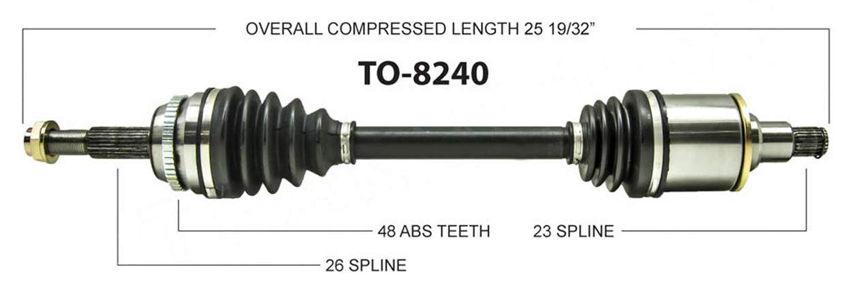 TRAKMOTIVE TO-8240 Trakmotive TO-8240 NEW CV AXLE