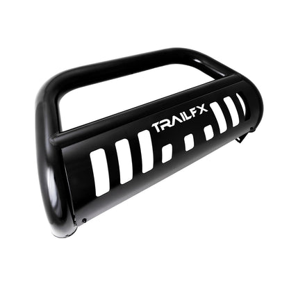 TRAILFX B0036B TrailFX Bull Bar with Skid Plate Fits Chevrolet Silverado 1500 2020-2025 Black Powder Coated Steel 3 Inch Diameter Bolt-On Holes for Optional Lighting TrailFX B0036B