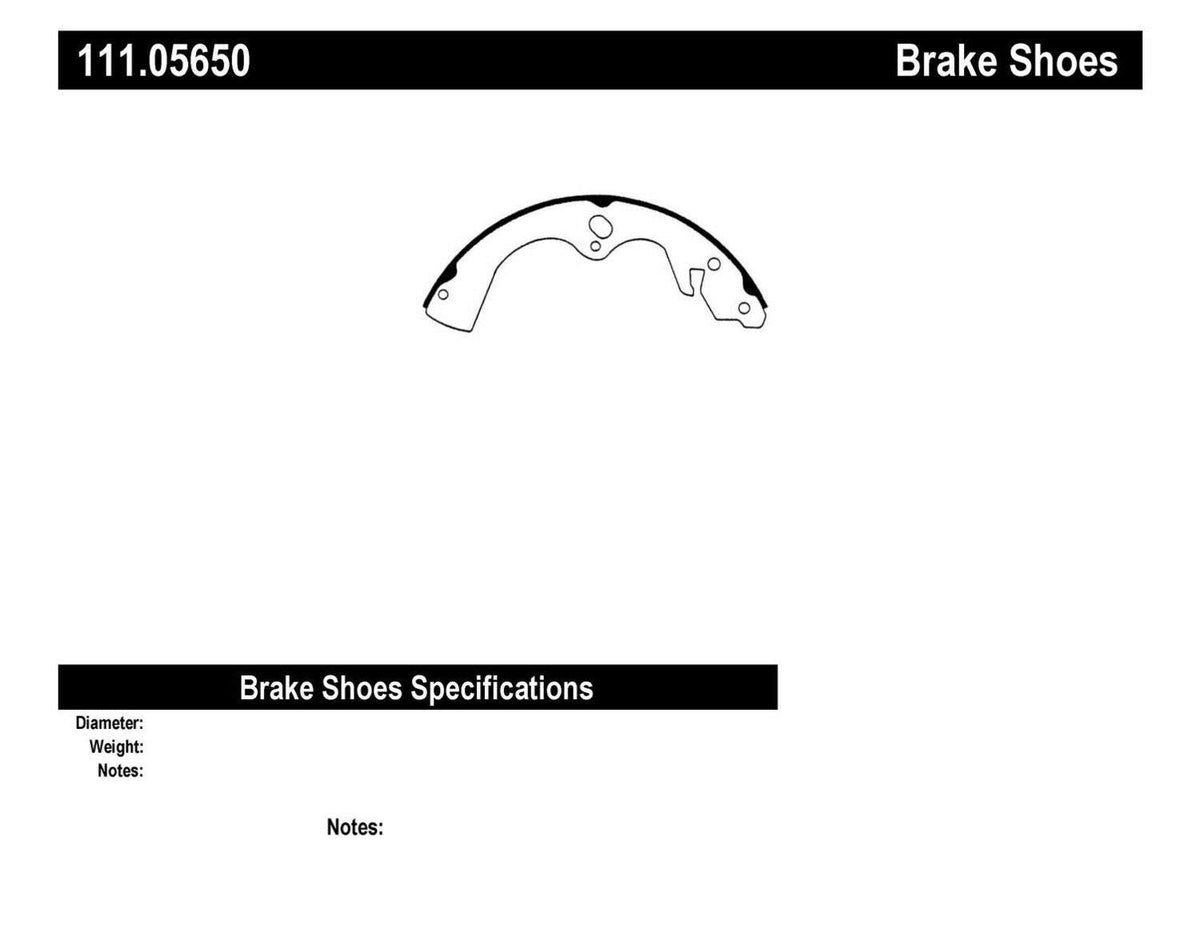 CENTRIC PARTS 111.05650 Centric Parts 111.05650 PREMIUM BRAKE SHOES