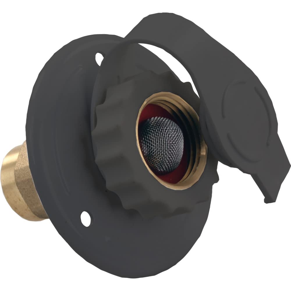 JR PRODUCTS 62265 JR Products 62265 Lead-Free City Water Flange in Black - 1/2" FPT x 3/4" Hose Fitting