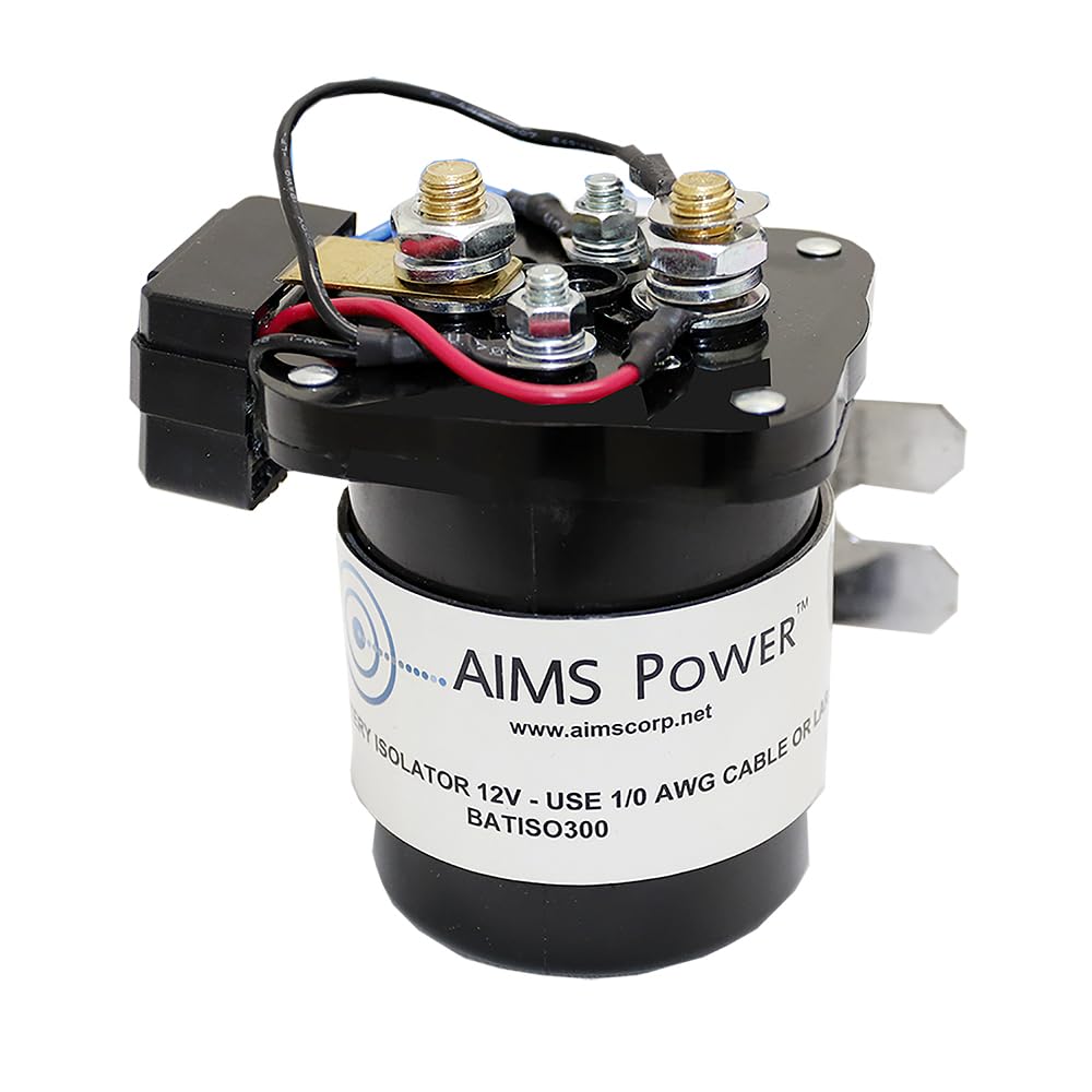 AIMS POWER BATISO300 Dual Sensing Battery Isolator Use External Charging Source to Charge Main & Aux Battery BATISO300
