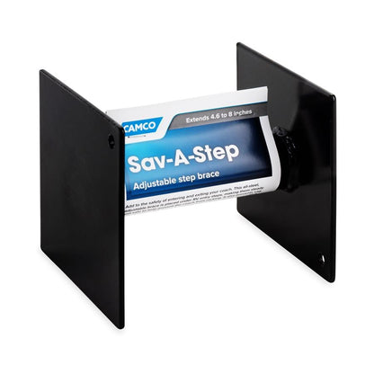 CAMCO 43681 Camco Camper/RV Save-A-Step Brace - Stabilizes RV Steps & Protects Camper Step from Sag and Wear - Features 1,000lb Load Rating & Adjusts from 4-5/8” to 8” - Crafted of Heavy-Gauge Steel (43681)