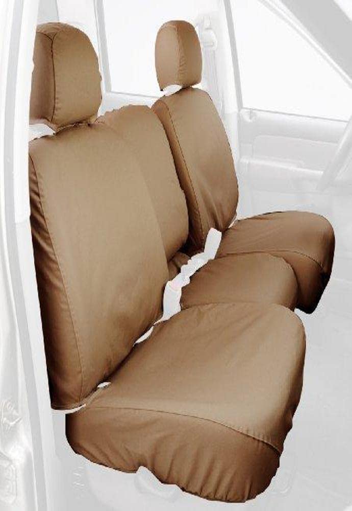 Covercraft SS3348PCTN Covercraft Custom-Fit Front Bench SeatSaver Seat Covers - Polycotton Fabric, Tan