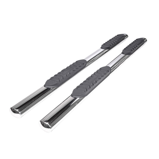 TRAILFX A1559S TrailFX 4 Inch Oval Straight Nerf Bars with Step Pads Fits 2024–2025 Toyota Tacoma Polished T304 Stainless Steel, Welded End Caps, Rocker Panel Mount, Bolt On Install Running Boards TrailFX A1559S