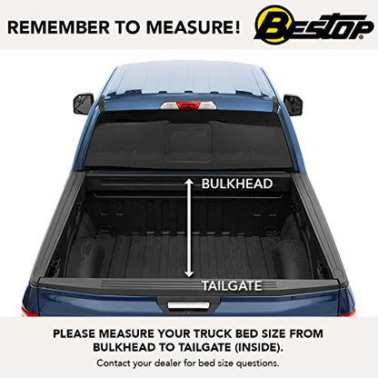 BESTOP 19217-01 Bestop 19217-01 EZ-Roll Tonneau Cover for 2014-2018 Chevy Silverado/GMC Sierra 1500 & 2015-2016 2500/3500, 6.5' bed