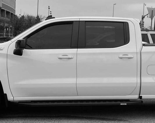 GO RHINO 69404887PC Go Rhino RB20 Running Boards & Brackets | Galvanized Steel, Textured Black | 69404887PC | Fits 2019-2025 Chevrolet Silverado & GMC Sierra Crew Cab (See Description)