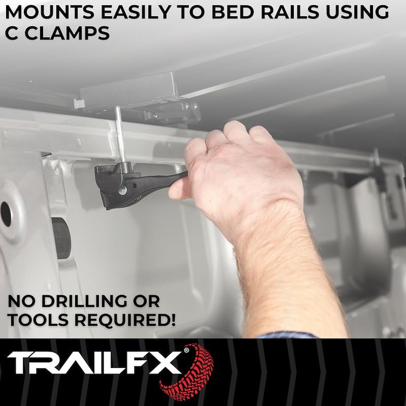 TRAILFX TFX3313 TrailFX Soft Tri-Fold Tonneau Cover fits Ford F-150 5.5 Ft Bed 2015-2020 Black Vinyl with Aluminum Rails Lockable Tailgate Handle Clamp-On Installation Weather Resistant TrailFX TFX3313