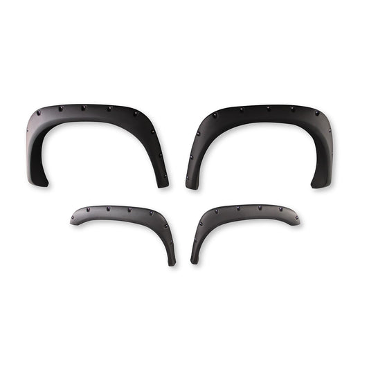 TRAILFX TFD3001S TrailFX Fender Flares Fits Dodge Ram 1500 2002-2008 Pocket Style Black Smooth Paintable Polypropylene, Set of 4 with Stainless and Black Steel Rivets TrailFX TFD3001S