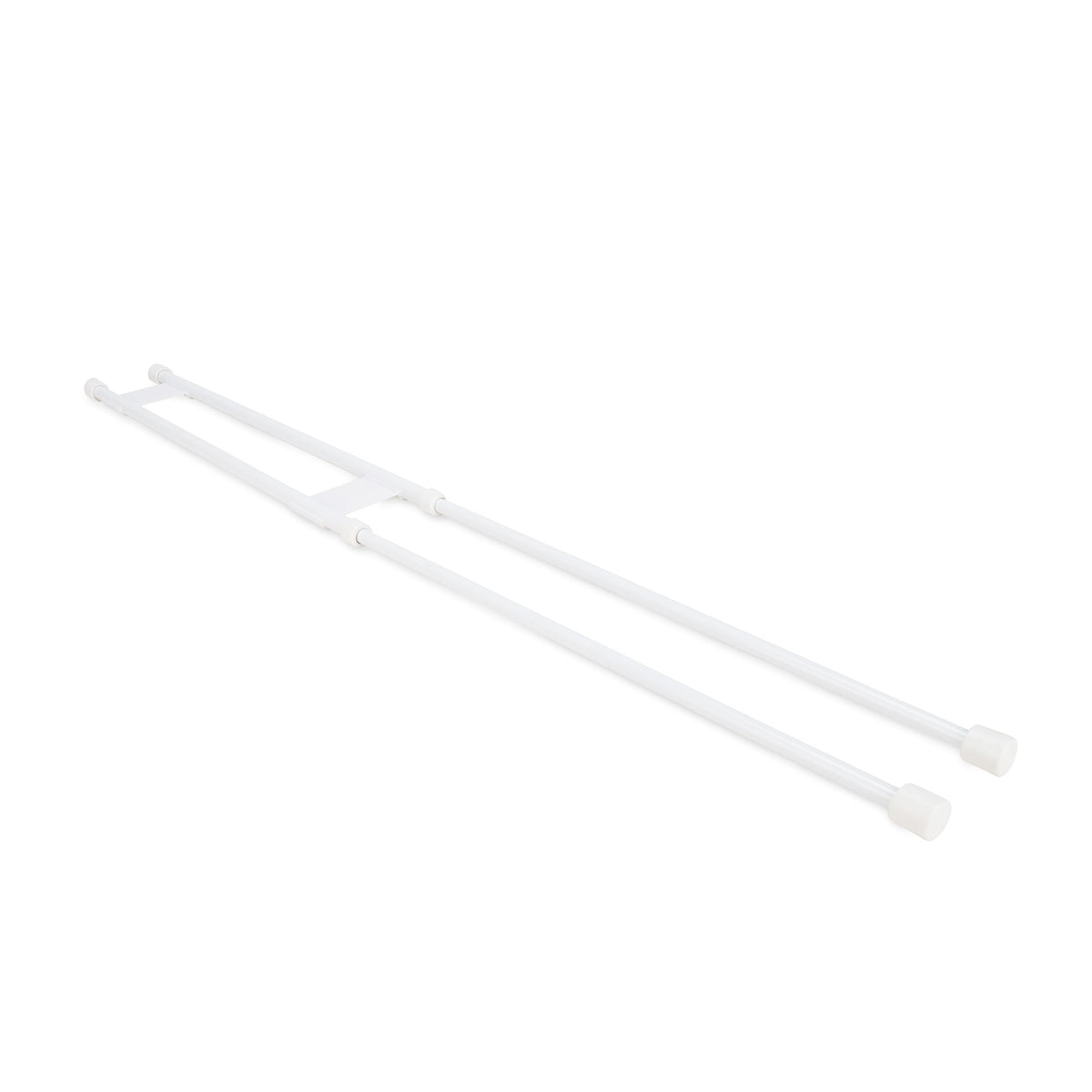 CAMCO 44074 Camco 34" Double RV Refrigerator Bar -Holds Food and Drinks in Place During Travel - Prevents Messy Spills - Spring Loaded and Extends Between 19" and 34" - White (44074)