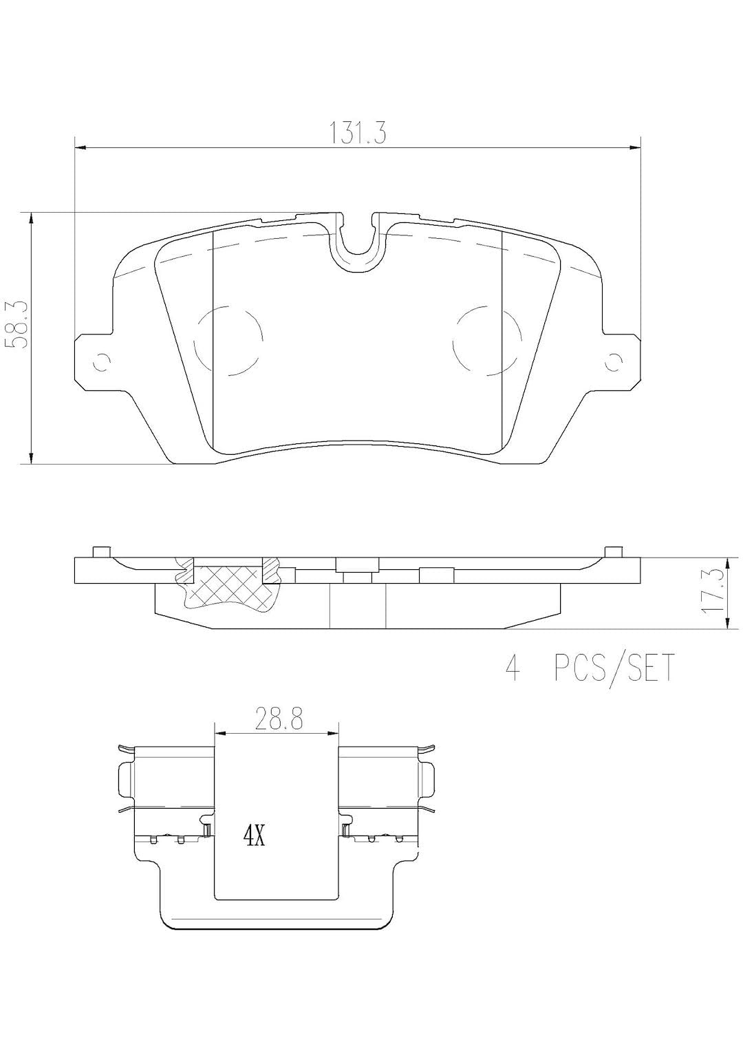 BREMBO P44021N Brembo P44021N Premium Ceramic Rear Disc Brake Pad Set LAND ROVER OE# LR079910