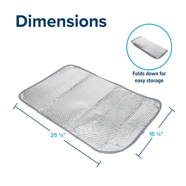 CAMCO 45167 Camco 45167 SunShield Reflective Door Window Cover | Helps Protect Your RV from Harmful UV Rays and Regulates RV Temperature | 16" (L) x 25" (W)