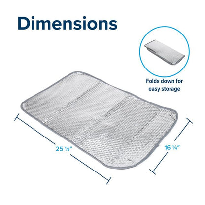 CAMCO 45167 Camco 45167 SunShield Reflective Door Window Cover | Helps Protect Your RV from Harmful UV Rays and Regulates RV Temperature | 16" (L) x 25" (W)