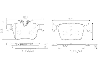 BREMBO P86029N Brembo P86029N Premium Ceramic Rear Disc Brake Pad Set LAND ROVER OE# 31471265