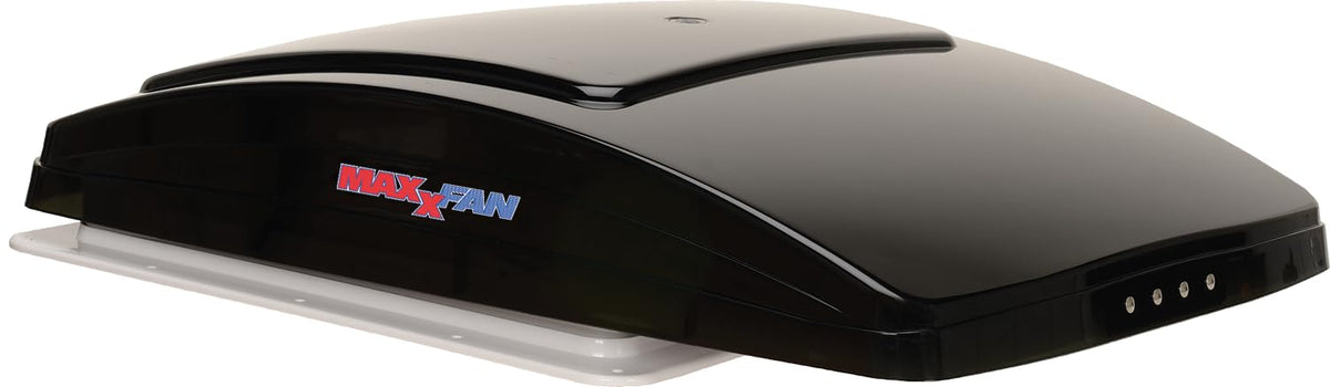 MAXXAIR VENT 00-06401K MAXXAIR Maxxfan Deluxe Vent, Fan and Vent Cover All in One - Powerful 4-Speed Fan, Built-in Rain Cover, Exhaust Air Only, Fits 14"" x14 Roof Openings, Smoke (00-06401K)