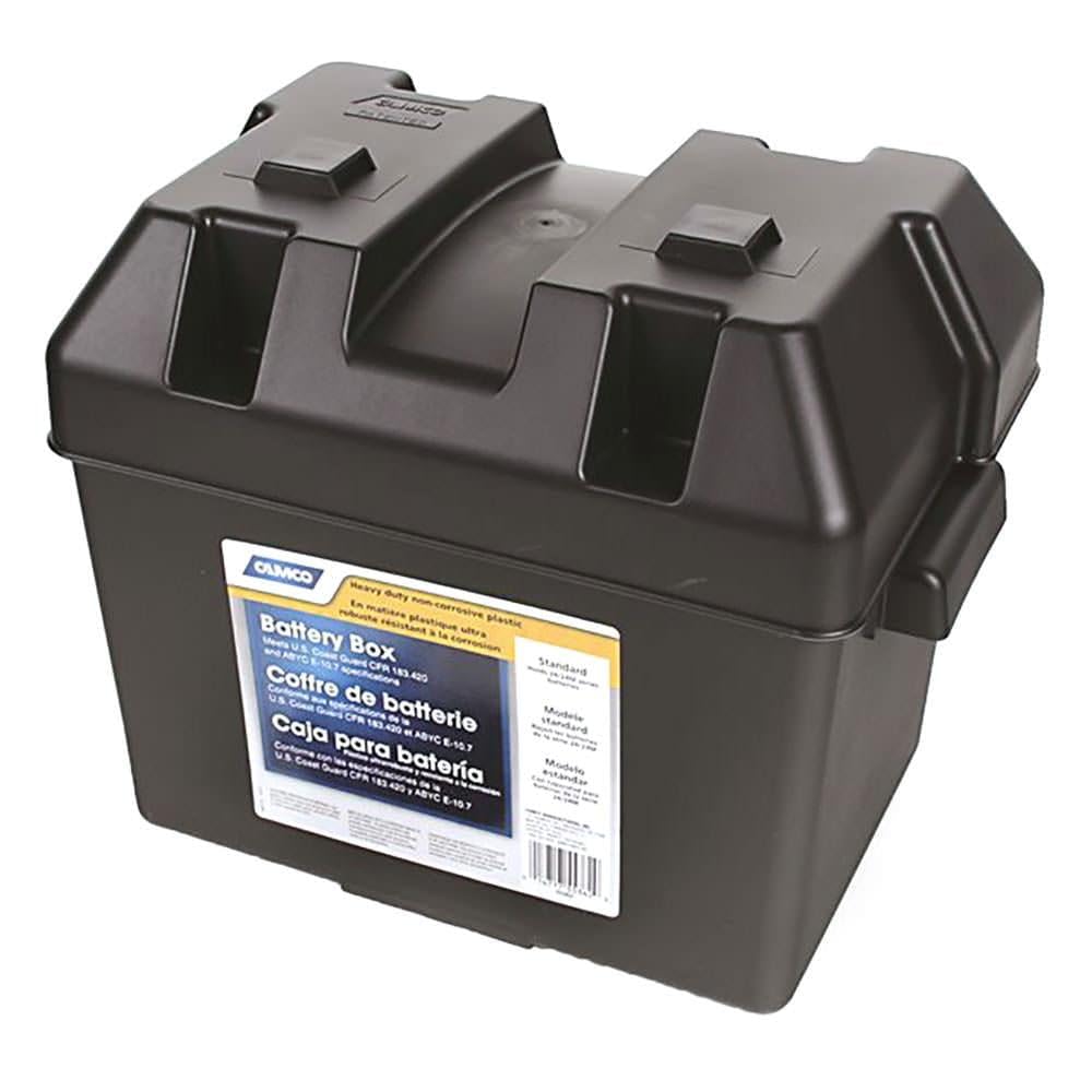 CAMCO 55362 Camco Heavy Duty Battery Box with Straps and Hardware - Group 24 |Safely Stores RV, Automotive, and Marine Batteries |Durable Anti-Corrosion Material | Measures 7-1/4" x 10-3/4" x 8" | (55362)