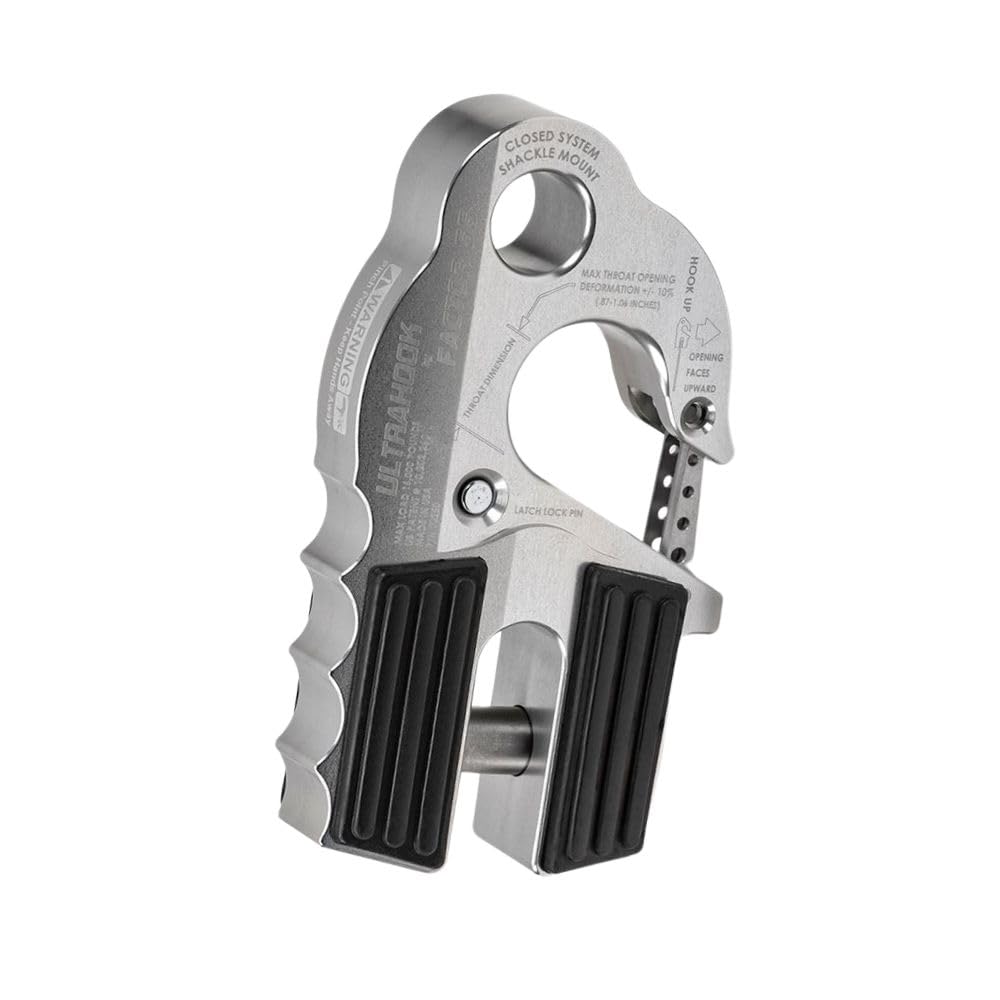 FACTOR 55 00250-05 Factor 55 00250-05 Ultrahook Winch Hook Closed System Shackle Max Load 16,000 lbs ULT Strength Shackle Pin Mount 48,000 lbs Offroad 4x4 Adventure – Silver