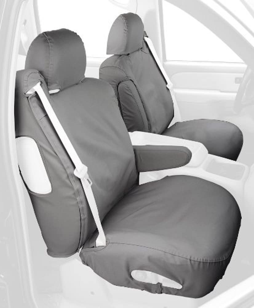 COVERCRAFT SS2400PCGY Covercraft Custom-Fit Front Bucket SeatSaver Seat Covers - Polycotton Fabric, Grey