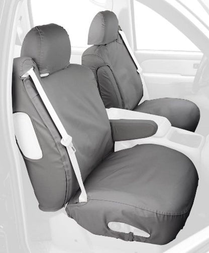 COVERCRAFT SS2400PCGY Covercraft Custom-Fit Front Bucket SeatSaver Seat Covers - Polycotton Fabric, Grey