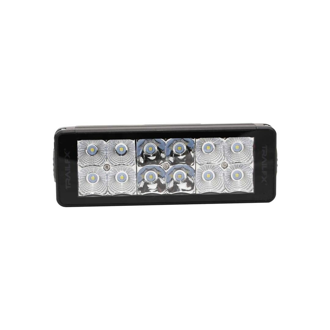 TRAILFX 6DRSCM Trailfx 6 Inch LED Light Bar Combo Spot and Flood Beam 12 OSRAM LEDs 1885 Effective Lumens Black Aluminum Housing Polycarbonate Lens Wiring Harness and Side Bottom Mount Brackets Included